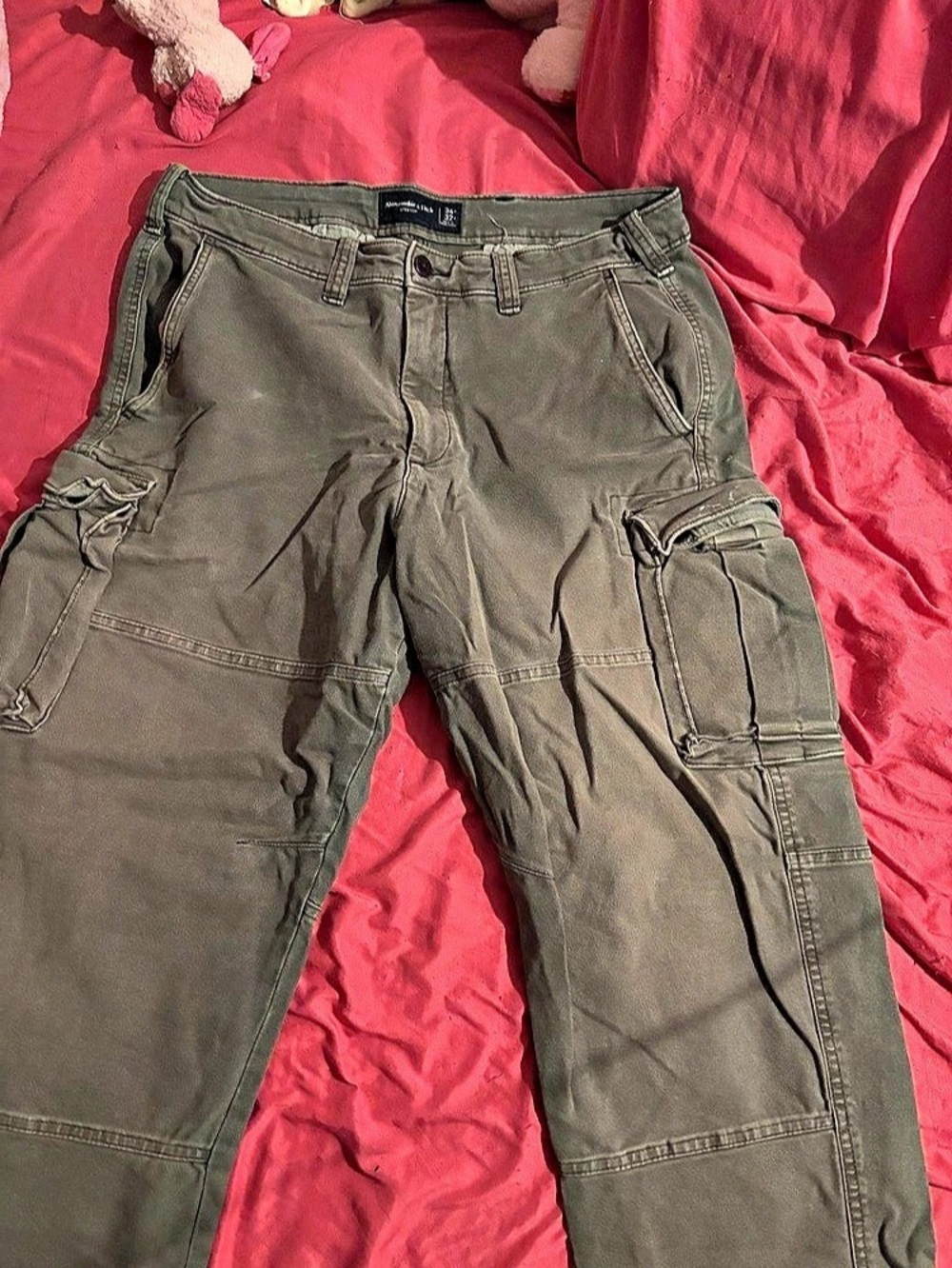 Abercrombie & Fitch Loose Clean Cargo Pant Gray Waist 34